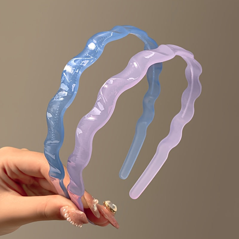 Hairband for Women in Jelly Color, Face Washing, Hair Pressing, Teeth, Waves, Anti-slip Headband, Women's Outing, Versatile Hair Clip, Temperament Headwear